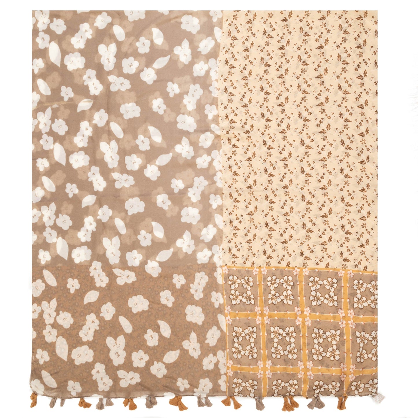 Natural Beauty - Light Weight Woven Multi Floral Scarf