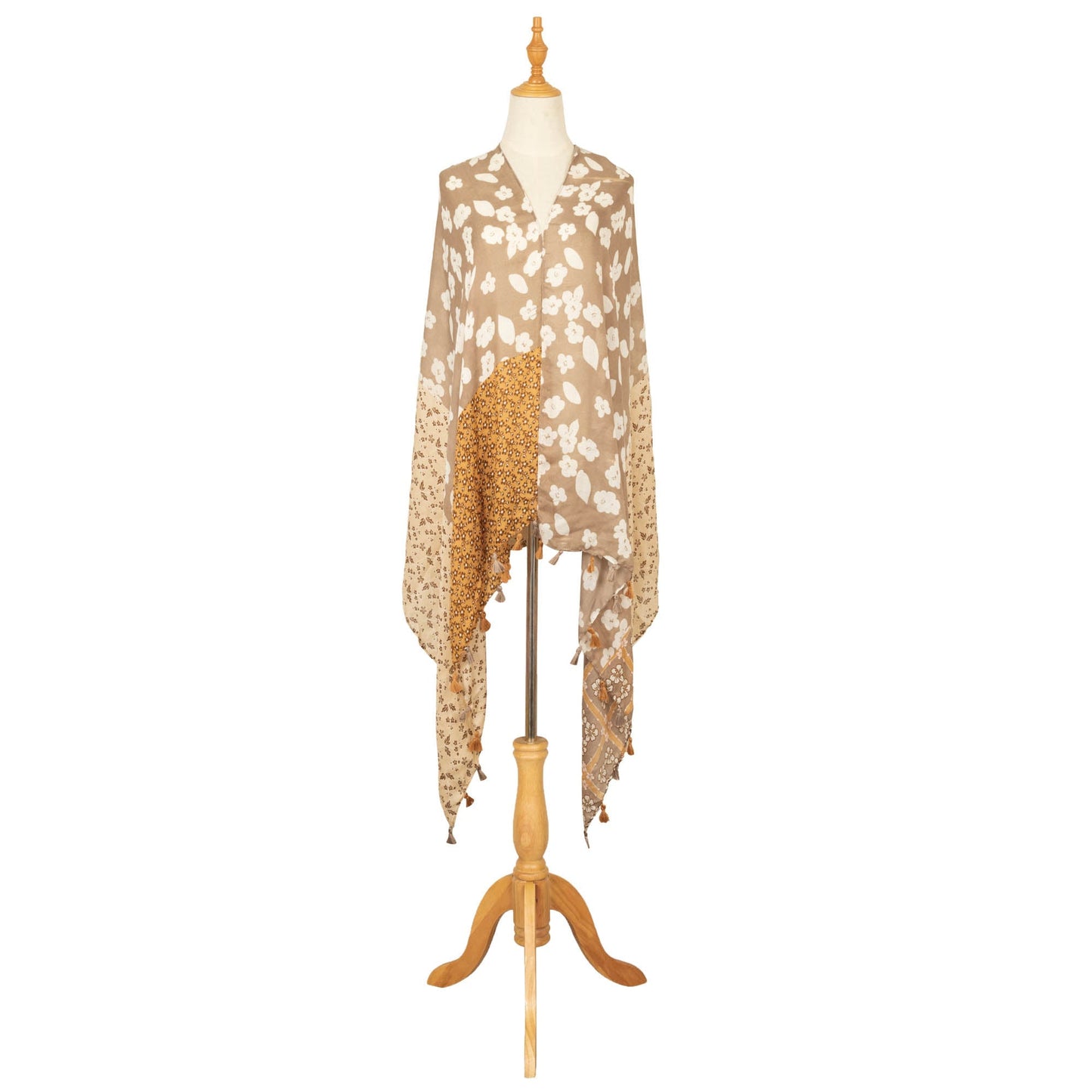 Natural Beauty - Light Weight Woven Multi Floral Scarf