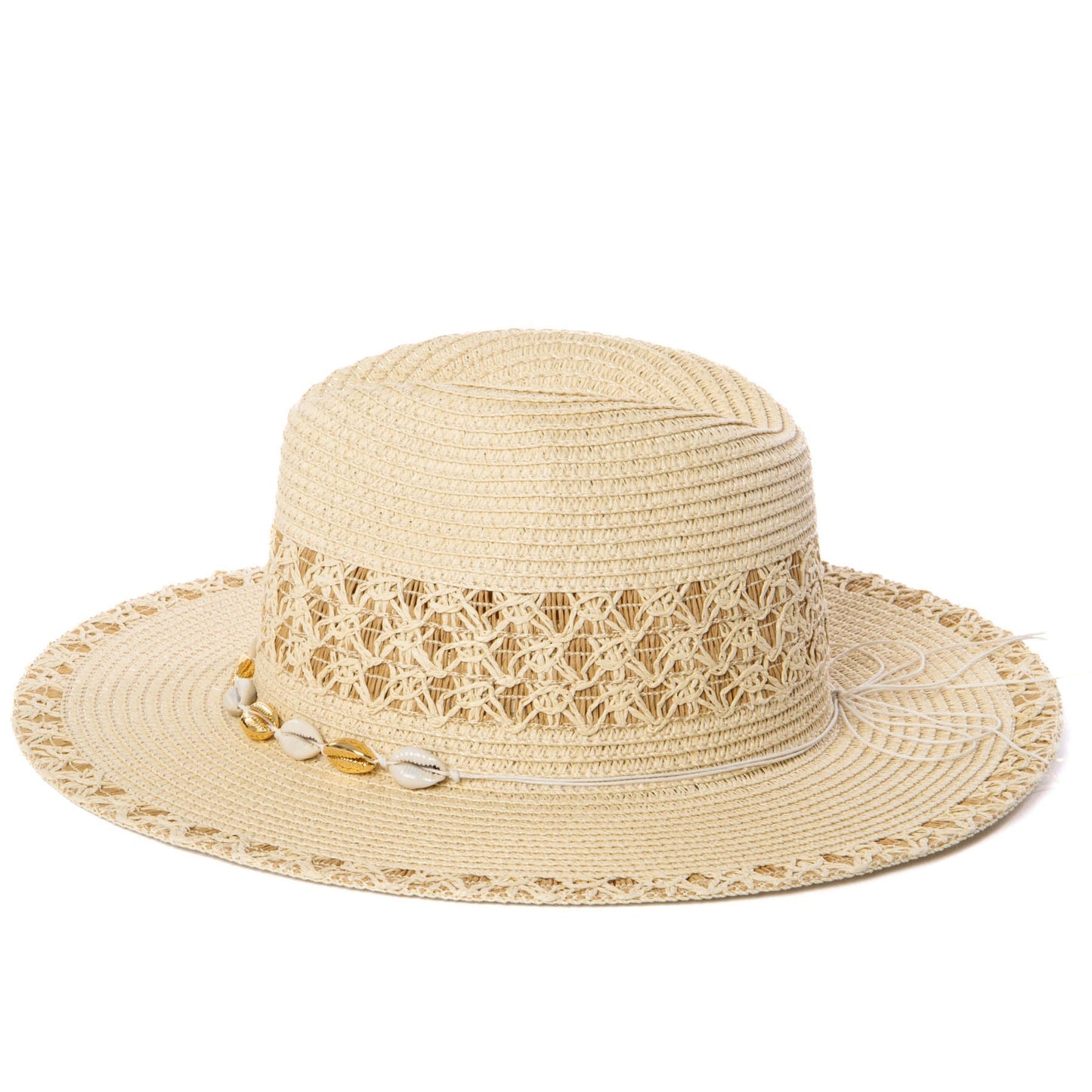 Blanca - Ultrabraid Fedora with Seashell Trim
