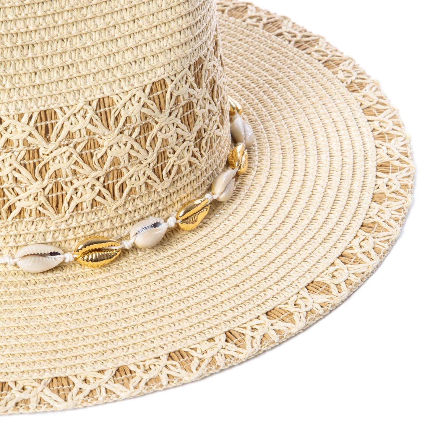 Blanca - Ultrabraid Fedora with Seashell Trim