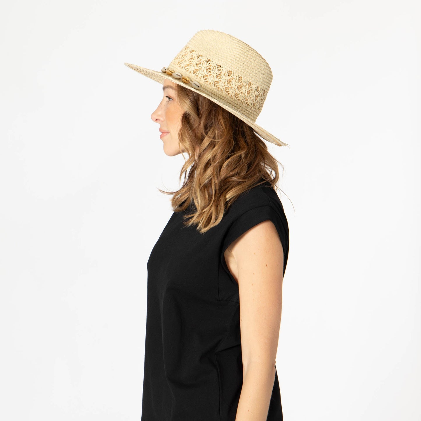 Blanca - Ultrabraid Fedora with Seashell Trim