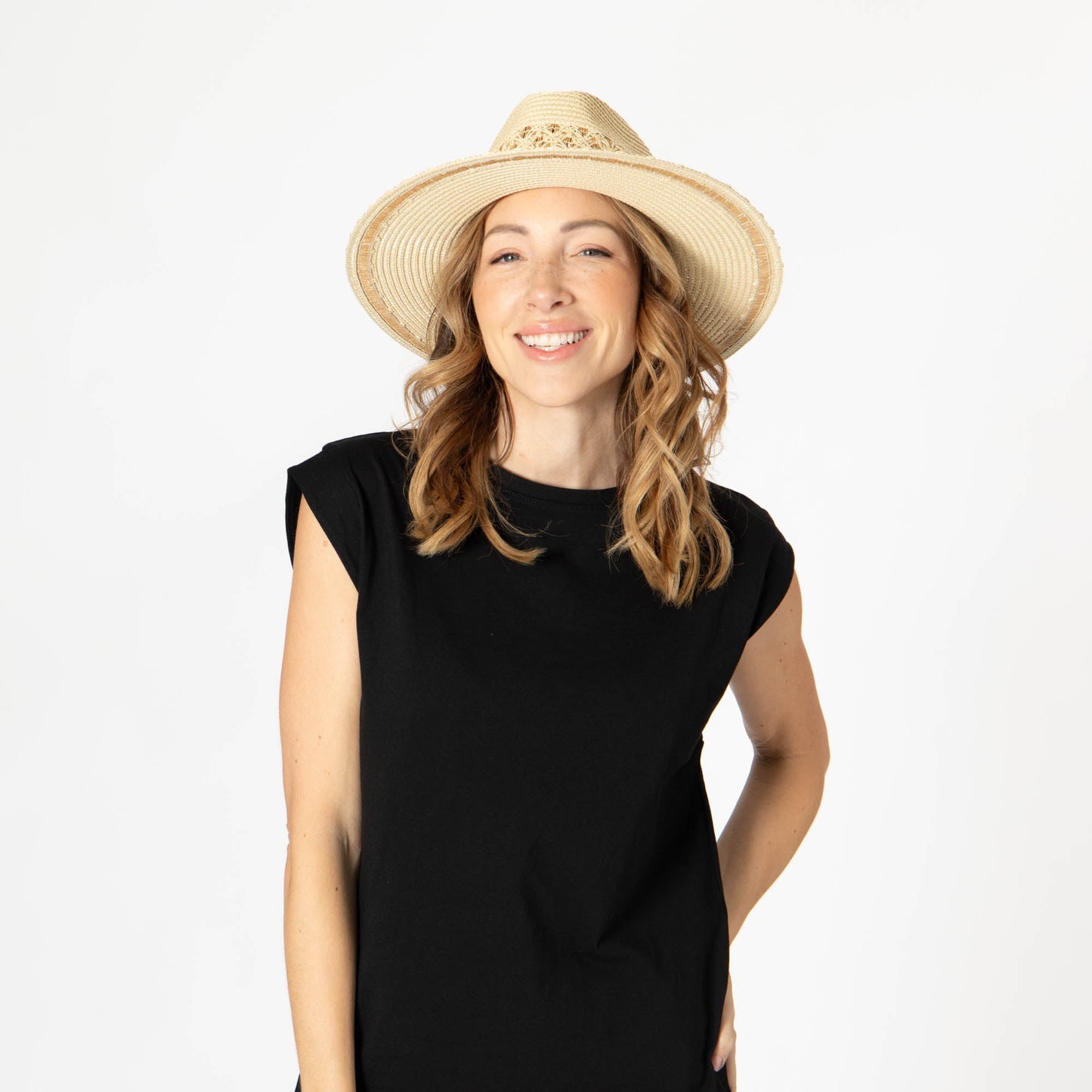 Blanca - Ultrabraid Fedora with Seashell Trim