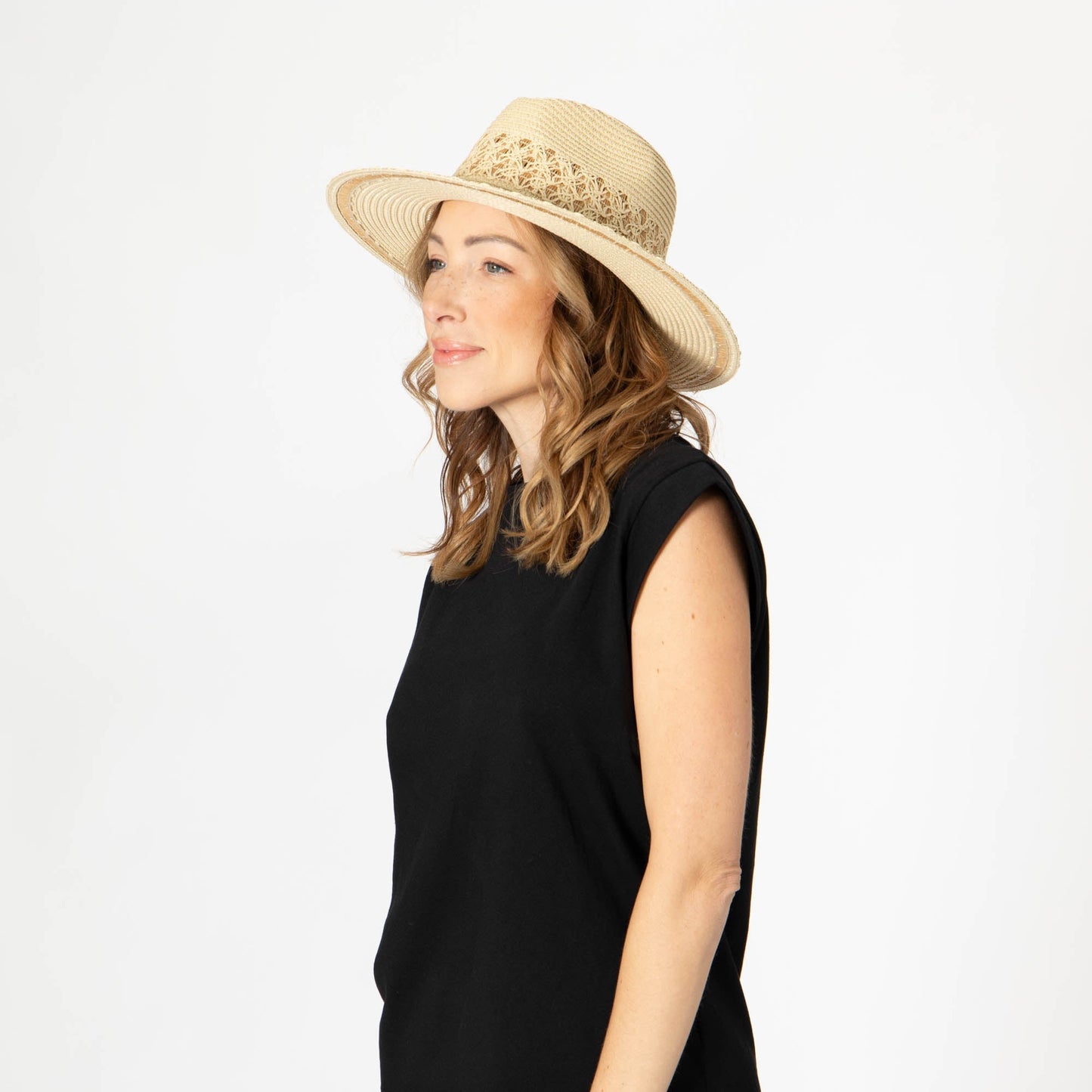 Blanca - Ultrabraid Fedora with Seashell Trim