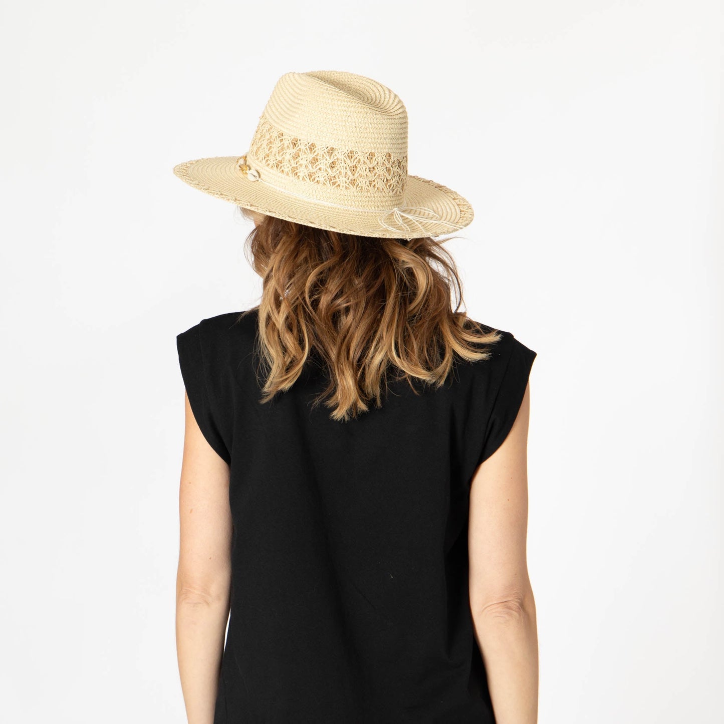 Blanca - Ultrabraid Fedora with Seashell Trim