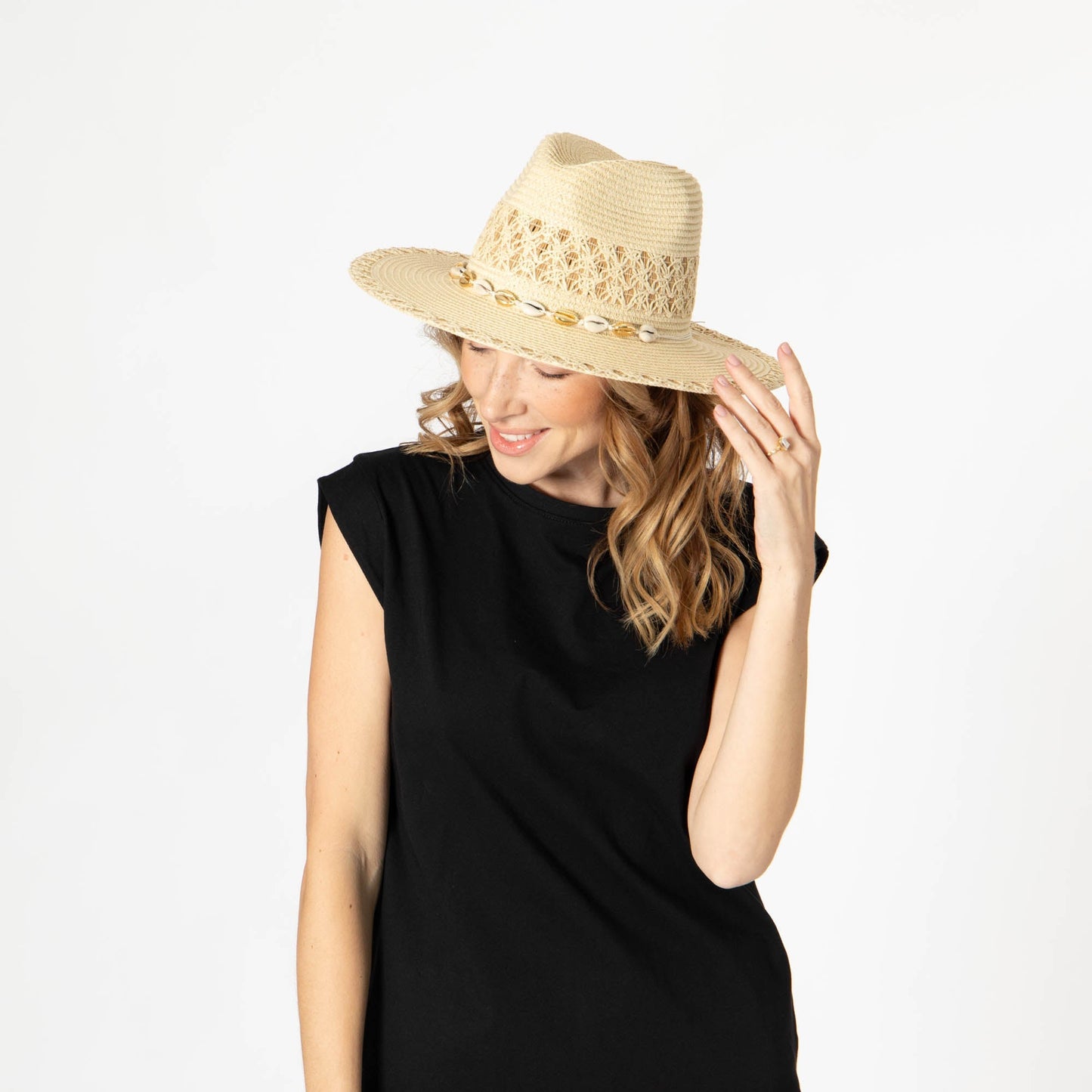 Blanca - Ultrabraid Fedora with Seashell Trim