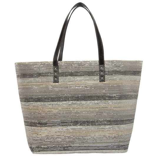 Celia - Oversized Lurex Woven Tote